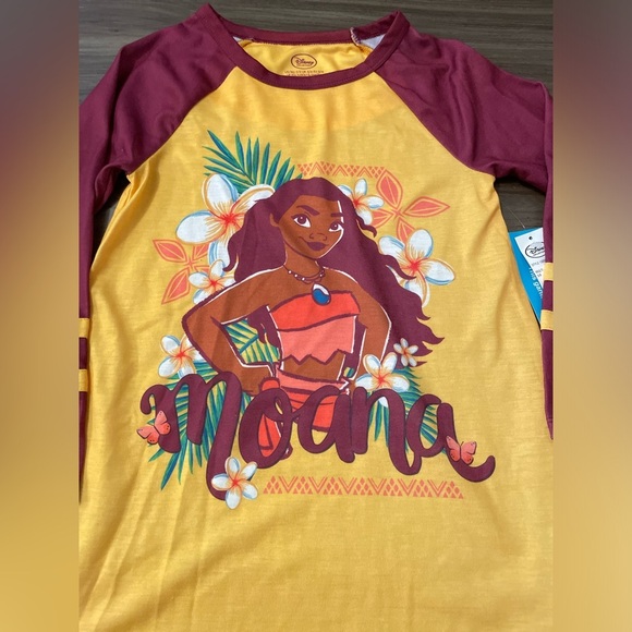 Disney Collection Girls Moana Maroon and Yellow Nightgown size 5/6-NWT - Picture 6 of 7